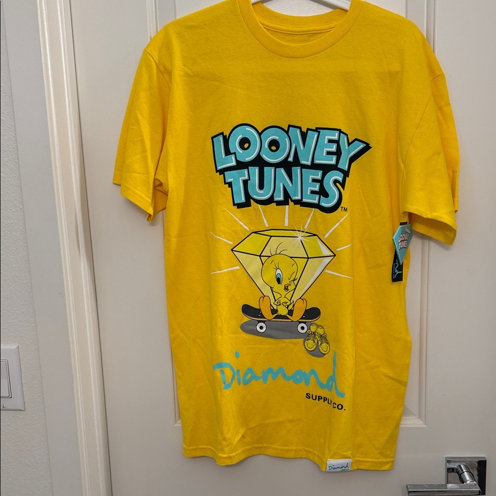 Diamond Supply Co. Yellow Cartoon animal patterns T-Shirt